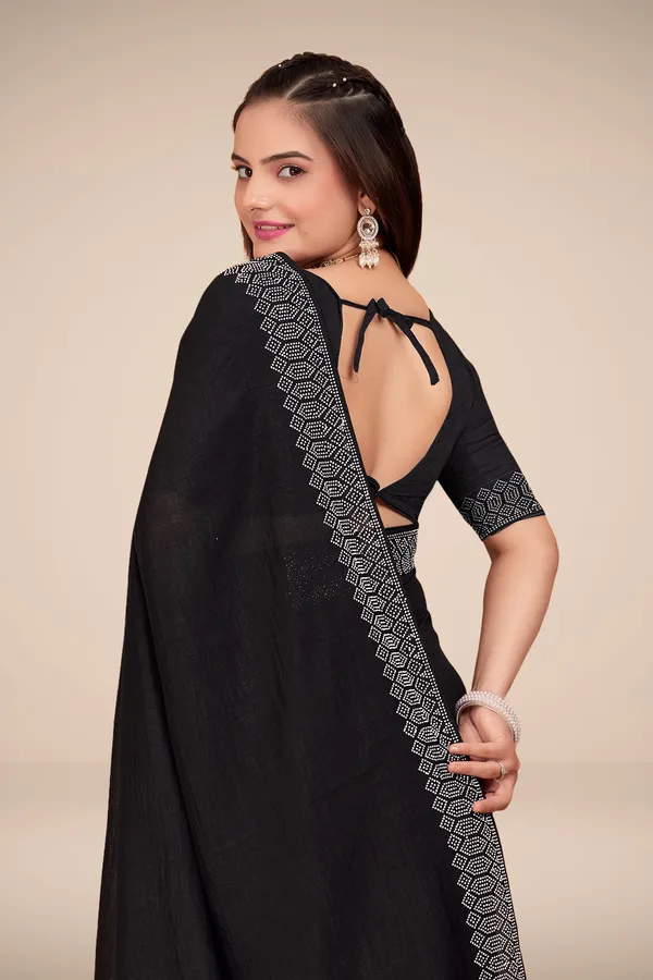 Black_Georgette_Premium_Embroidered_Saree_With_Matching_Blouse_For_Women