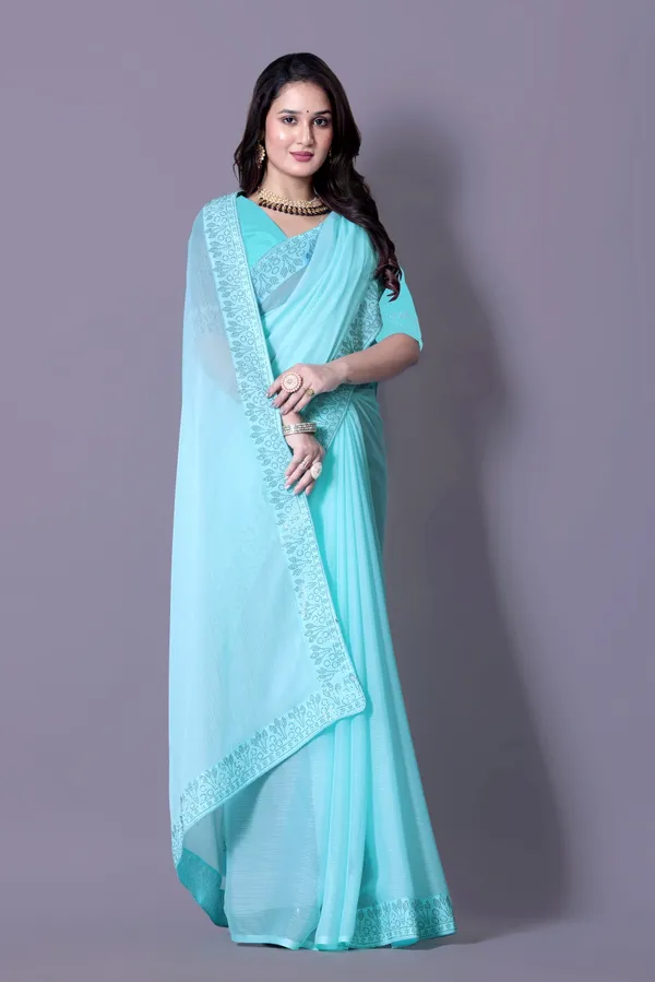 Sky_Blue_Georgette_Premium_Embroidered_Saree_With_Matching_Blouse_For_Women