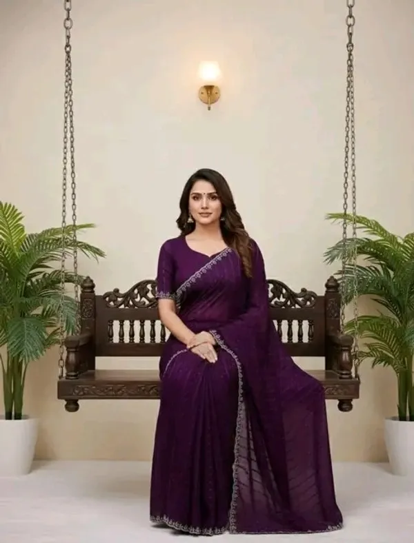 Purple_Georgette_Premium_Embroidered_Saree_With_Matching_Blouse_For_Women