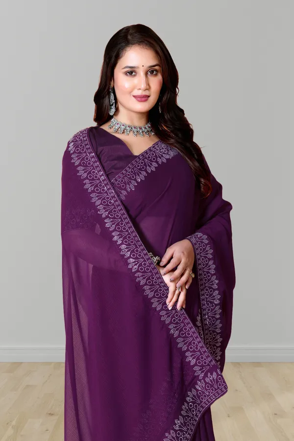 Purple_Georgette_Premium_Embroidered_Saree_With_Matching_Blouse_For_Women
