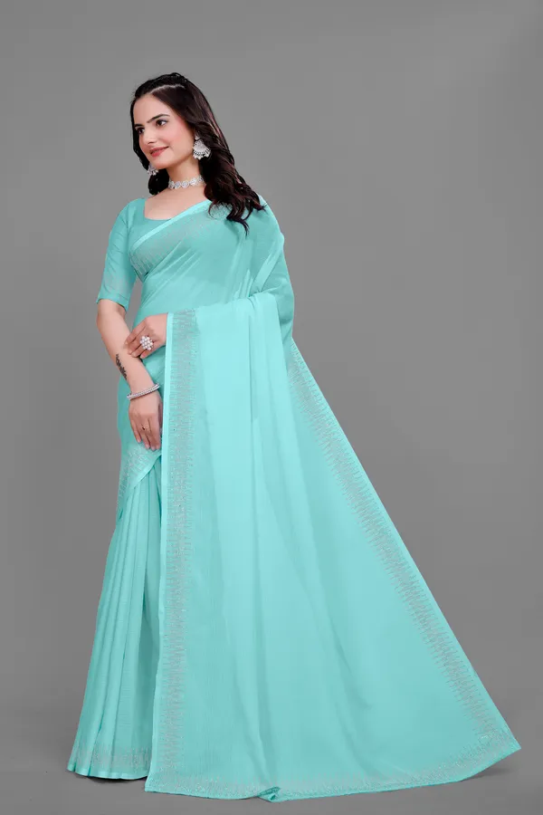 Green_Georgette_Premium_Embroidered_Saree_With_Matching_Blouse_For_Women