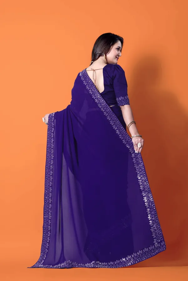 Purple_Georgette_Premium_Embroidered_Saree_With_Matching_Blouse_For_Women