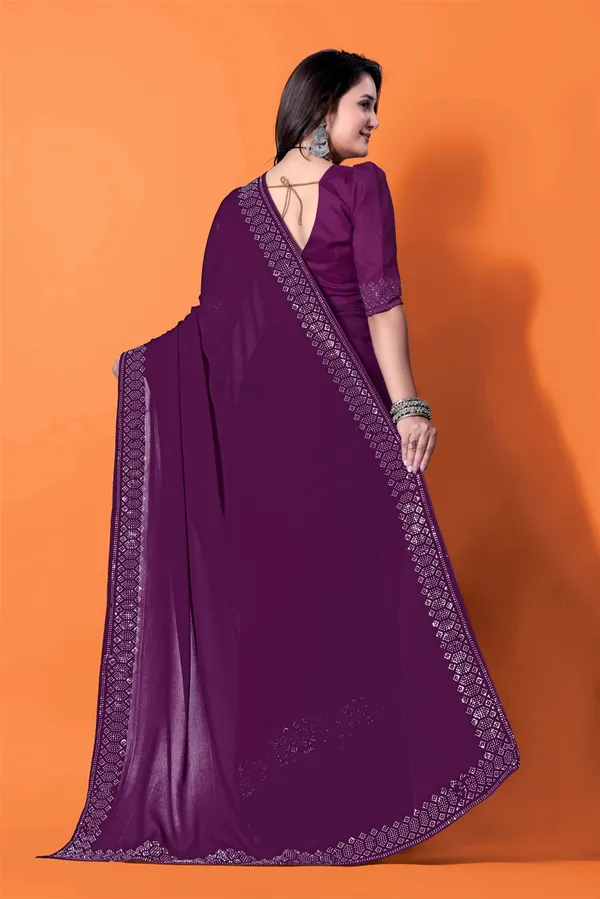 Purple_Georgette_Premium_Embroidered_Saree_With_Matching_Blouse_For_Women