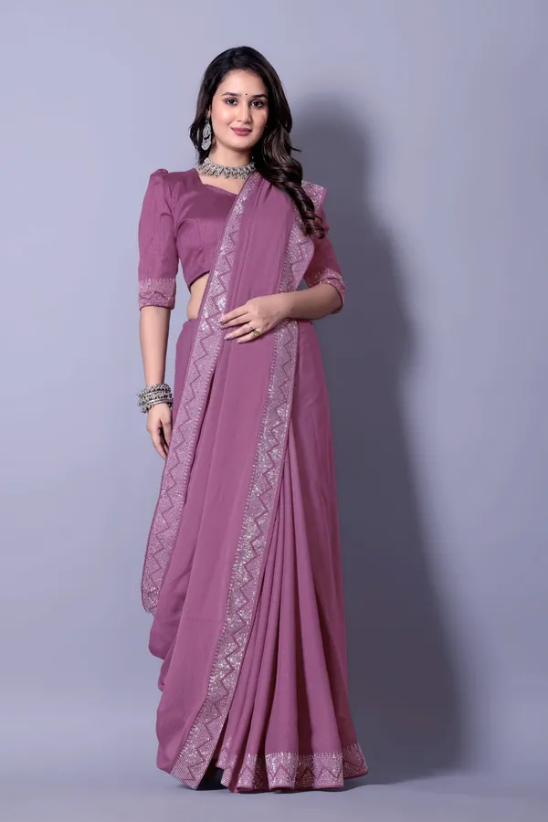 Purple_Georgette_Premium_Embroidered_Saree_With_Matching_Blouse_For_Women
