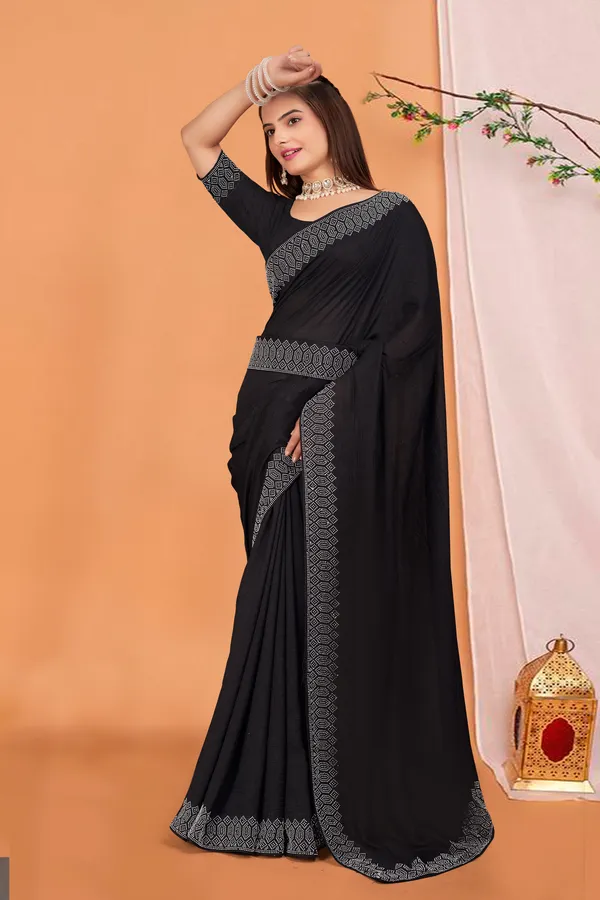 Black_Georgette_Premium_Embroidered_Saree_With_Matching_Blouse_For_Women