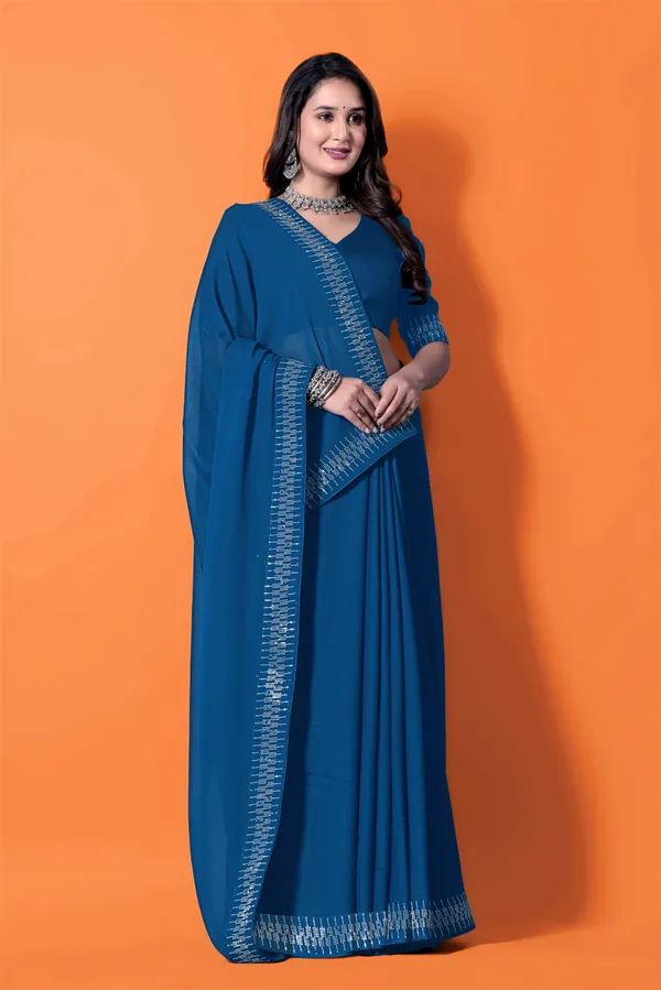 Blue_Georgette_Premium_Embroidered_Saree_With_Matching_Blouse_For_Women