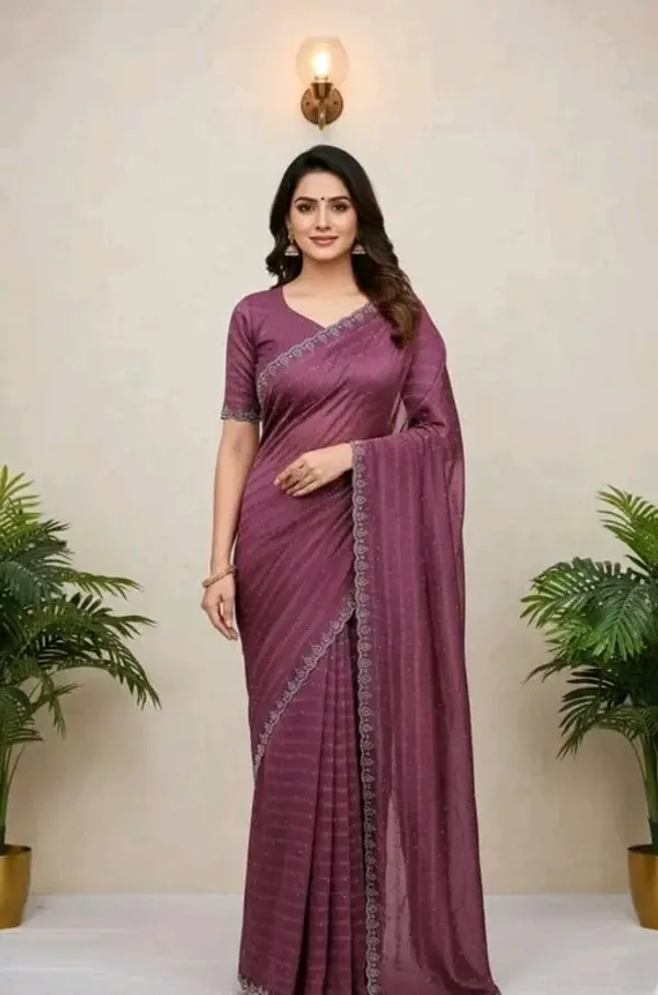 Purple_Georgette_Premium_Embroidered_Saree_With_Matching_Blouse_For_Women