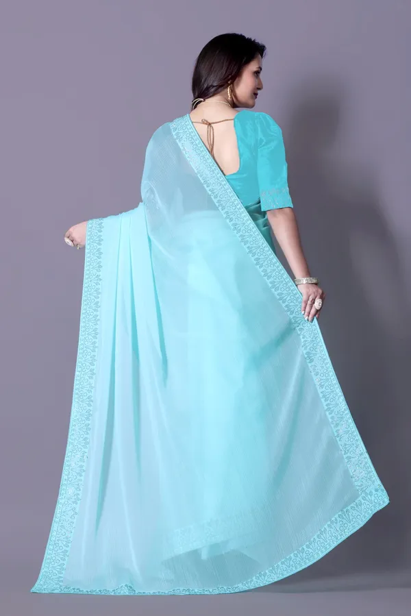 Sky_Blue_Georgette_Premium_Embroidered_Saree_With_Matching_Blouse_For_Women