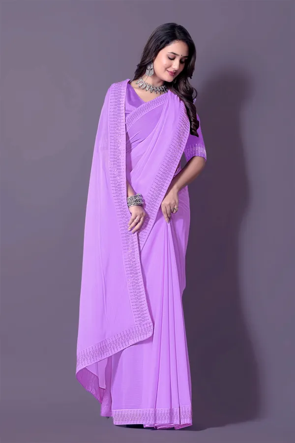 Purple_Georgette_Premium_Embroidered_Saree_With_Matching_Blouse_For_Women