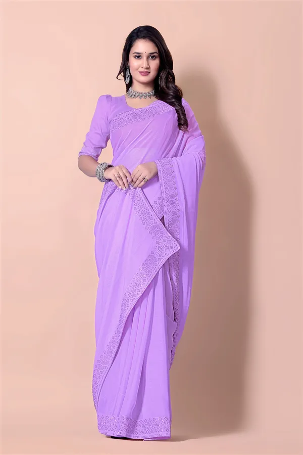 Purple_Georgette_Premium_Embroidered_Saree_With_Matching_Blouse_For_Women
