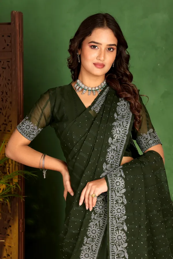 Green_Georgette_Premium_Embroidered_Saree_With_Matching_Blouse_For_Women