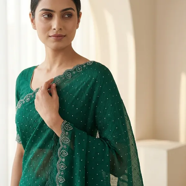 Green_Georgette_Premium_Embroidered_Saree_With_Matching_Blouse_For_Women