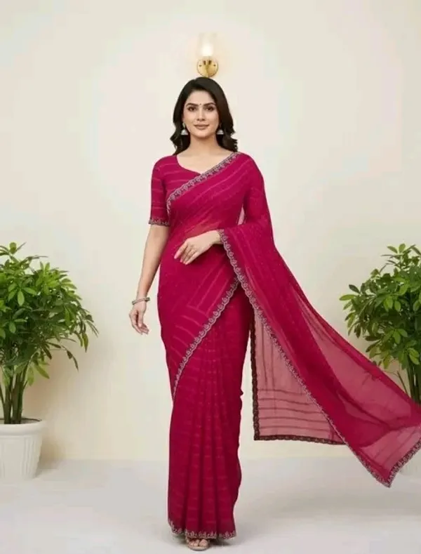 Pink_Georgette_Premium_Embroidered_Saree_With_Matching_Blouse_For_Women