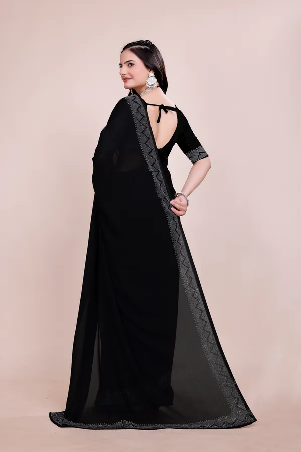 Black_Georgette_Premium_Embroidered_Saree_With_Matching_Blouse_For_Women