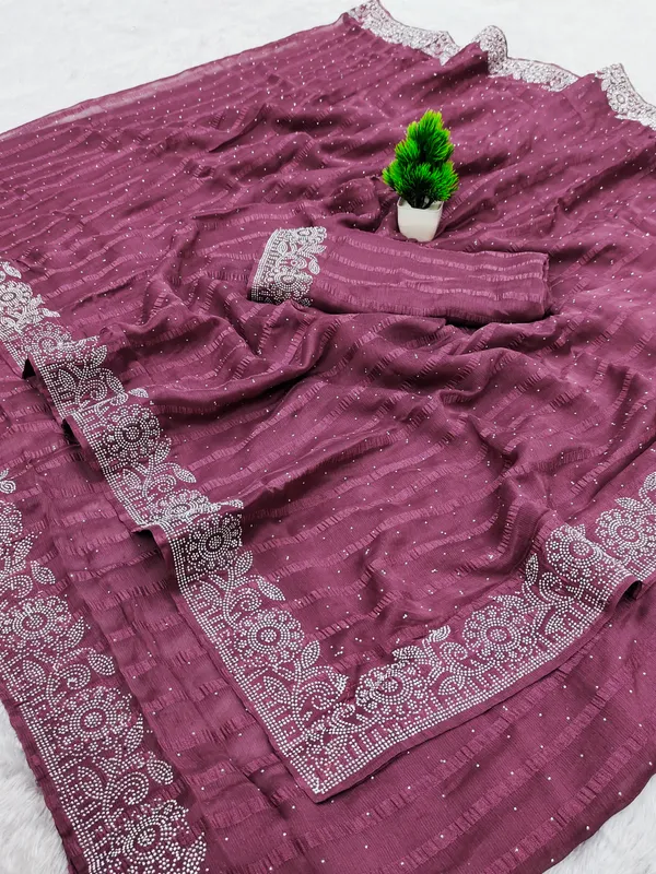 Purple_Georgette_Premium_Embroidered_Saree_With_Matching_Blouse_For_Women