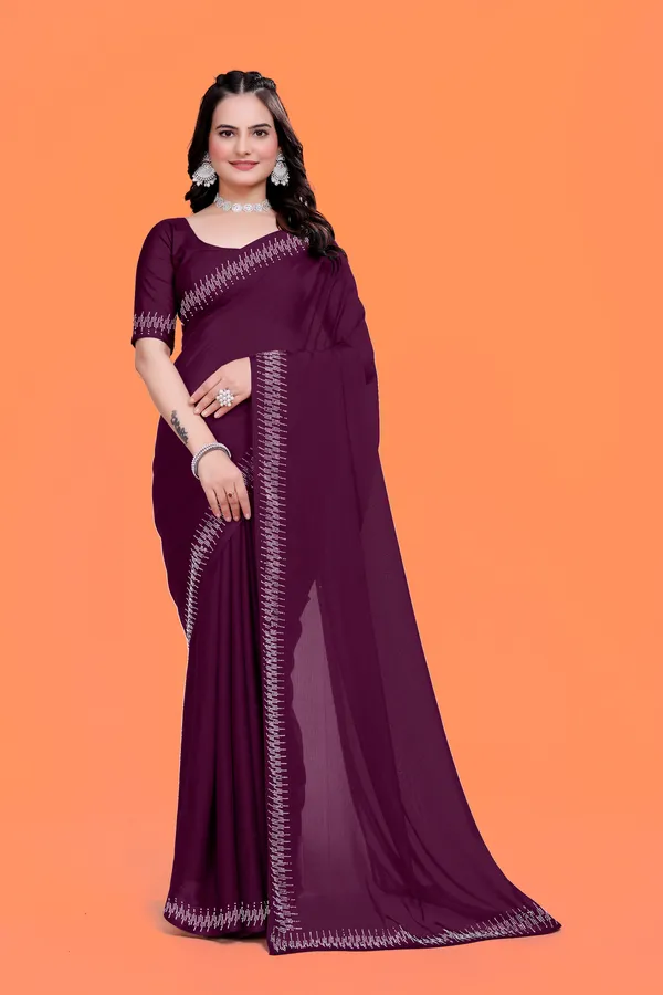 Purple_Georgette_Premium_Embroidered_Saree_With_Matching_Blouse_For_Women
