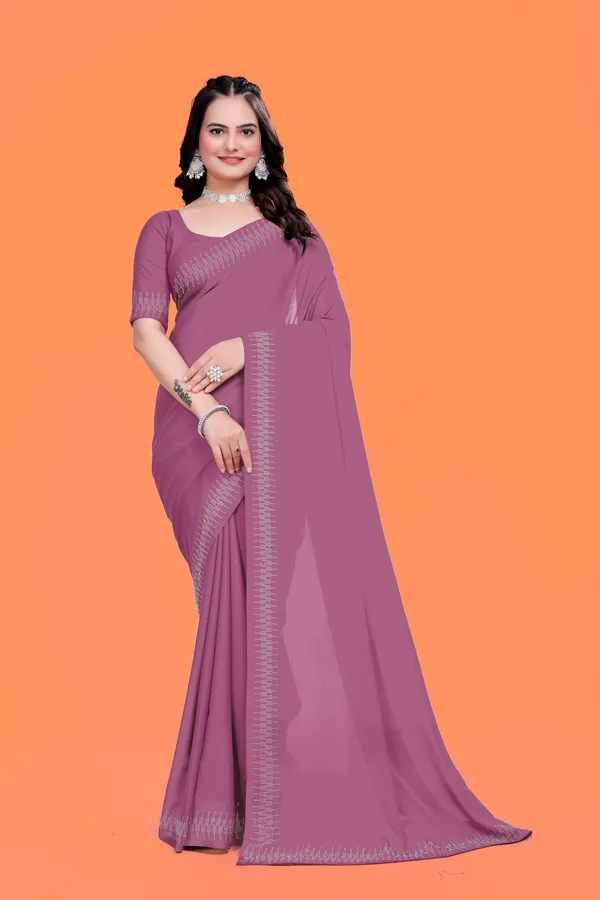 Purple_Georgette_Premium_Embroidered_Saree_With_Matching_Blouse_For_Women