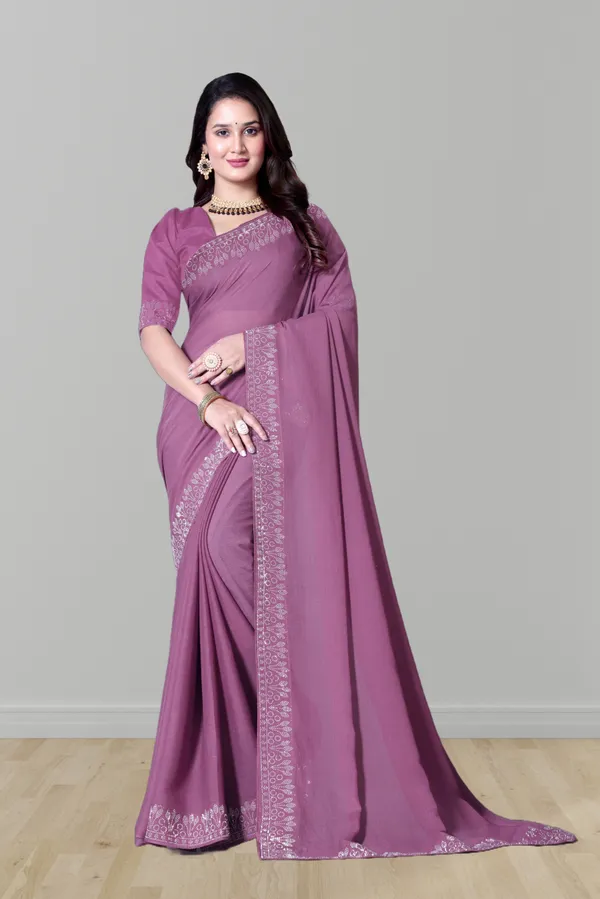 Purple_Georgette_Premium_Embroidered_Saree_With_Matching_Blouse_For_Women