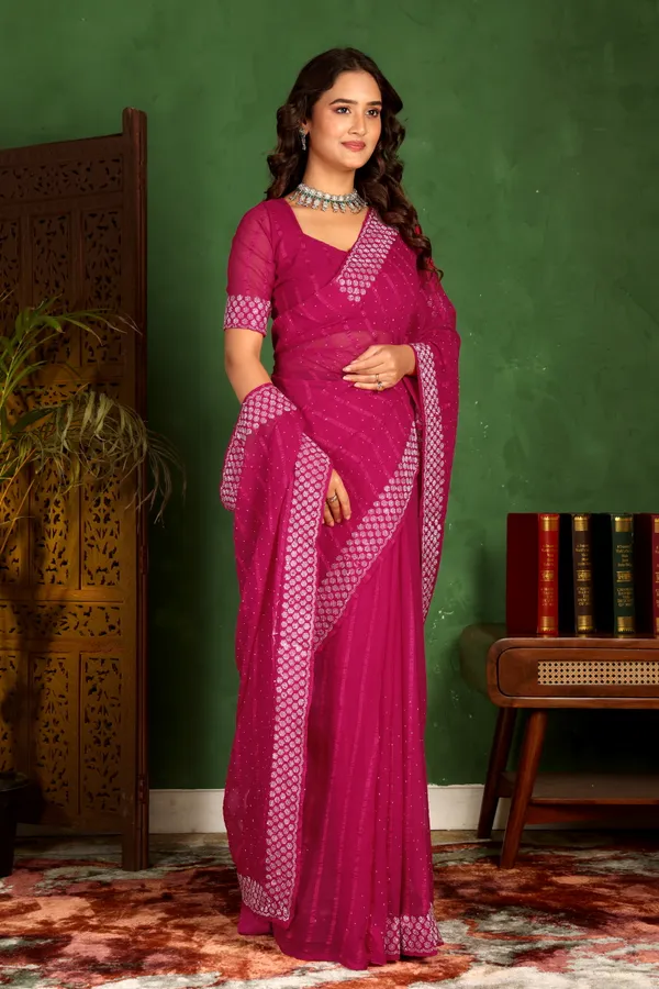 Pink_Georgette_Premium_Embroidered_Saree_With_Matching_Blouse_For_Women