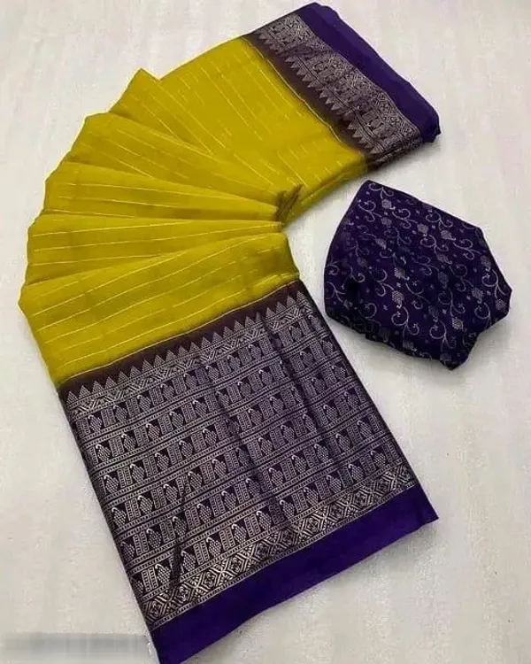 Purple_&_Yellow_Georgette_Premium_Embroidered_Saree_With_Matching_Blouse_For_Women