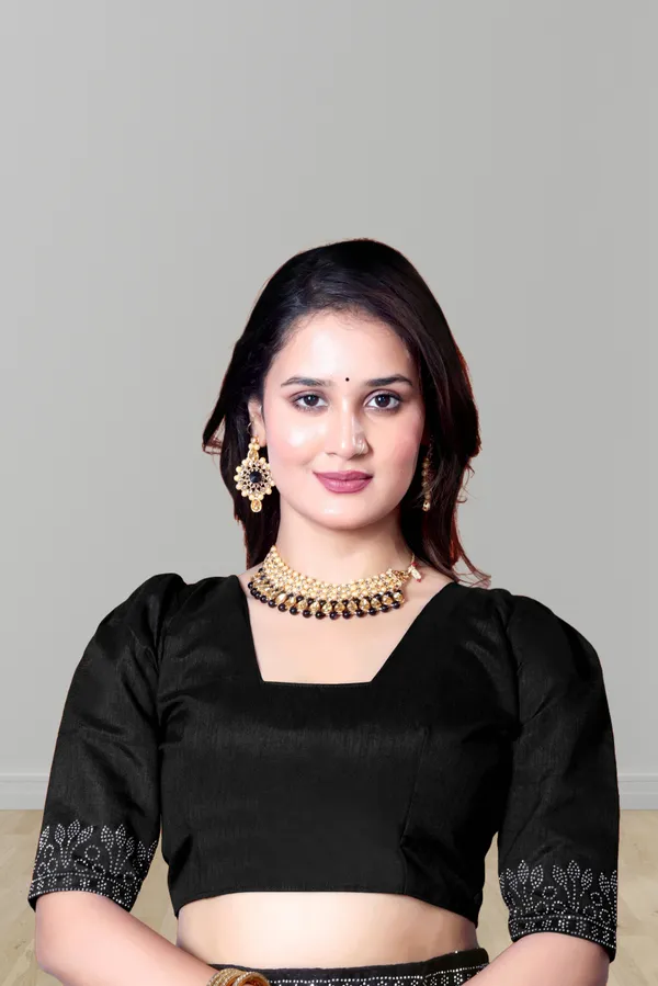 Black_Georgette_Premium_Embroidered_Saree_With_Matching_Blouse_For_Women