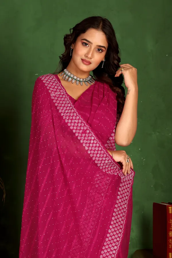 Pink_Georgette_Premium_Embroidered_Saree_With_Matching_Blouse_For_Women