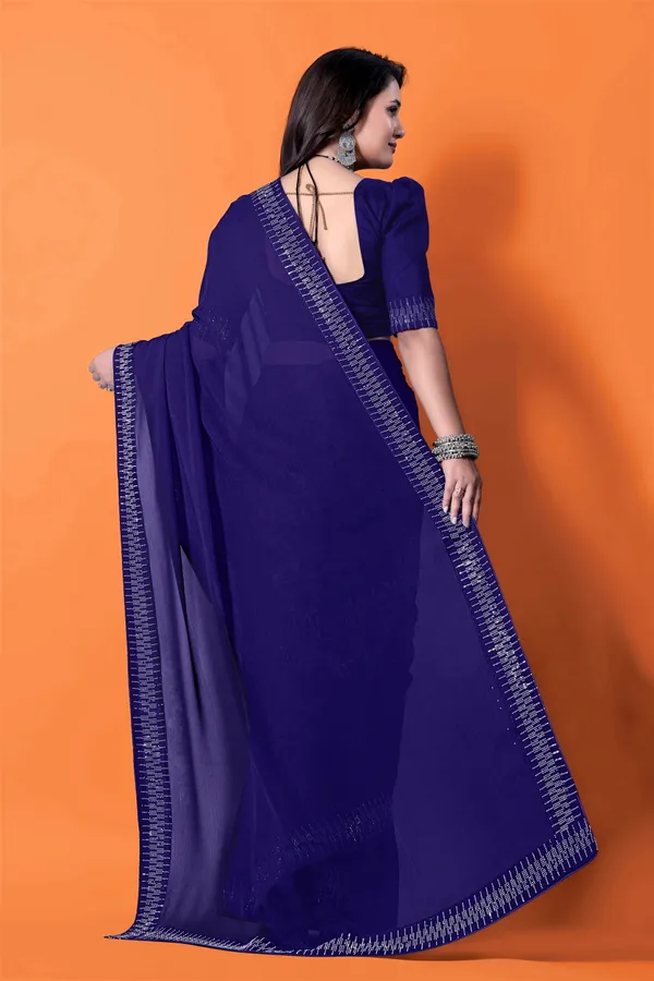 Blue_Georgette_Premium_Embroidered_Saree_With_Matching_Blouse_For_Women