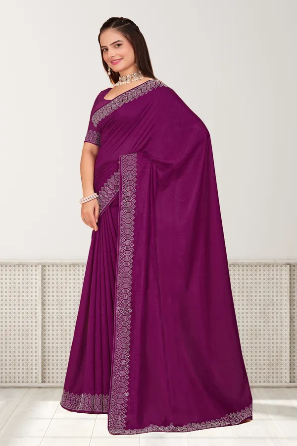 Purple_Georgette_Premium_Embroidered_Saree_With_Matching_Blouse_For_Women