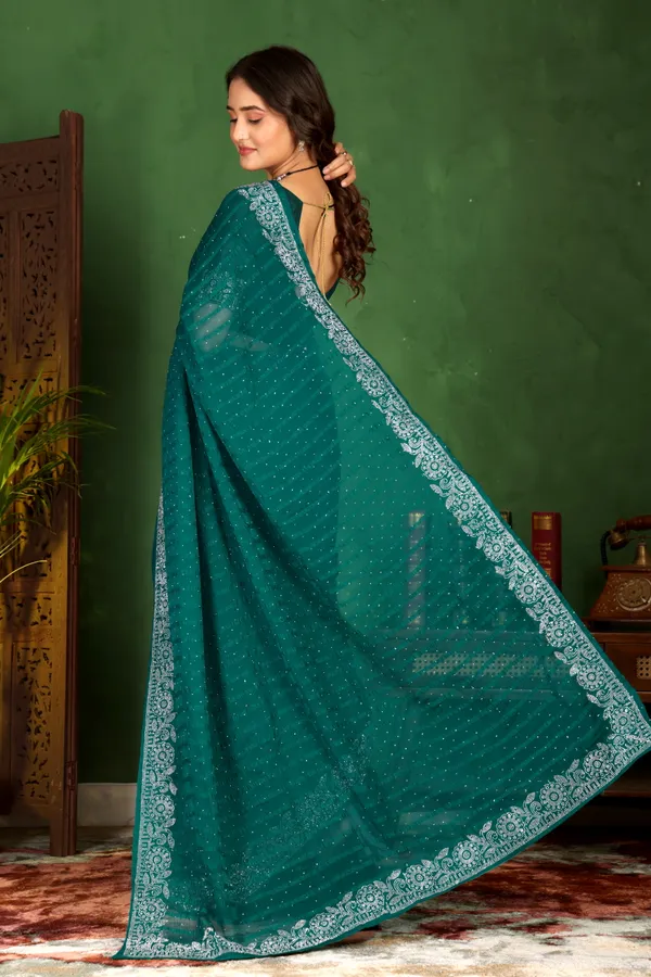Green_Georgette_Premium_Embroidered_Saree_With_Matching_Blouse_For_Women