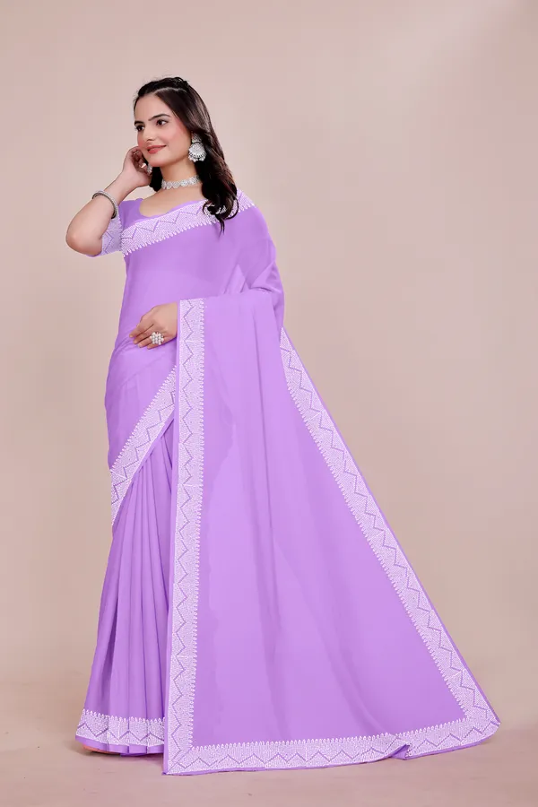 Purple_Georgette_Premium_Embroidered_Saree_With_Matching_Blouse_For_Women