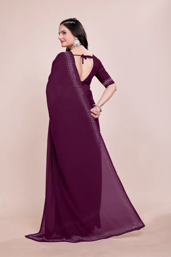 Purple_Georgette_Premium_Embroidered_Saree_With_Matching_Blouse_For_Women