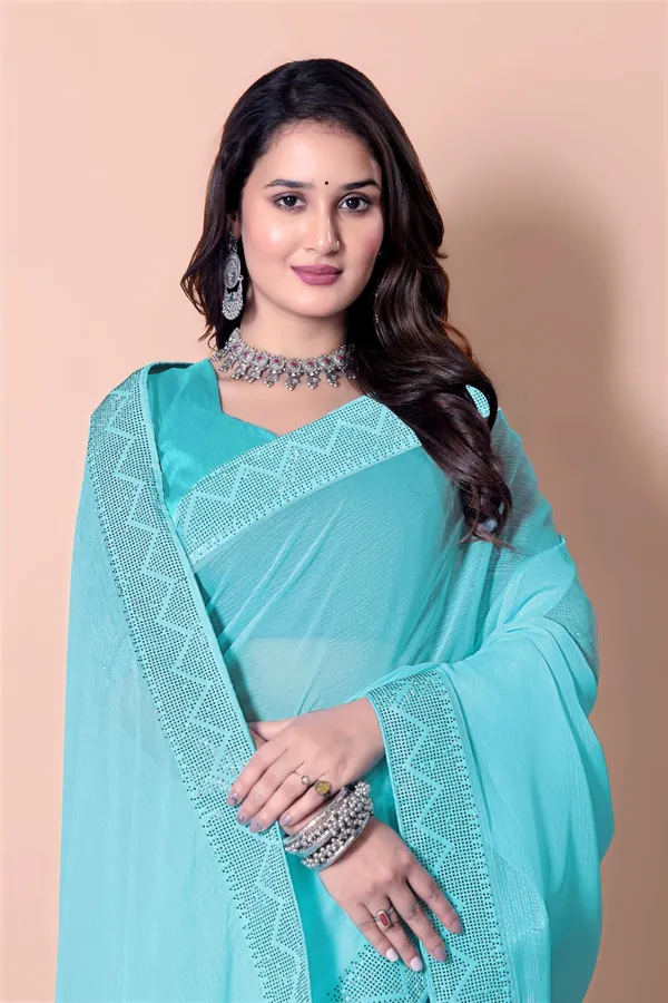Sky_Blue_Georgette_Premium_Embroidered_Saree_With_Matching_Blouse_For_Women