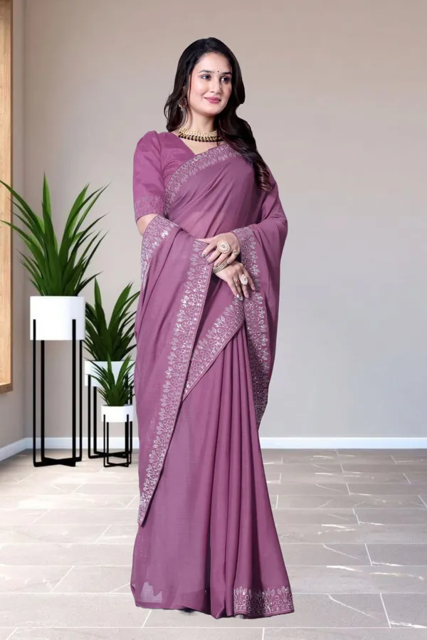 Purple_Georgette_Premium_Embroidered_Saree_With_Matching_Blouse_For_Women