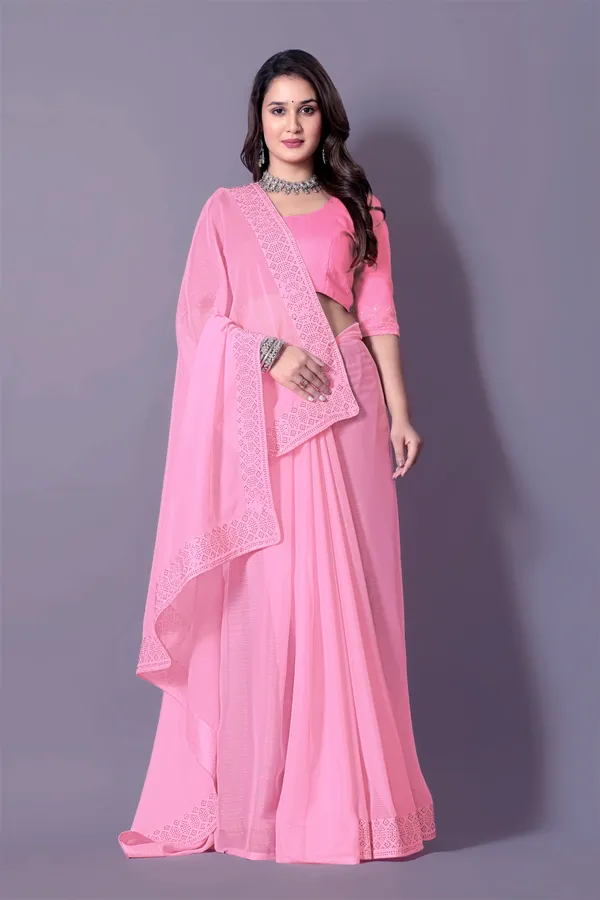 Pink_Georgette_Premium_Embroidered_Saree_With_Matching_Blouse_For_Women