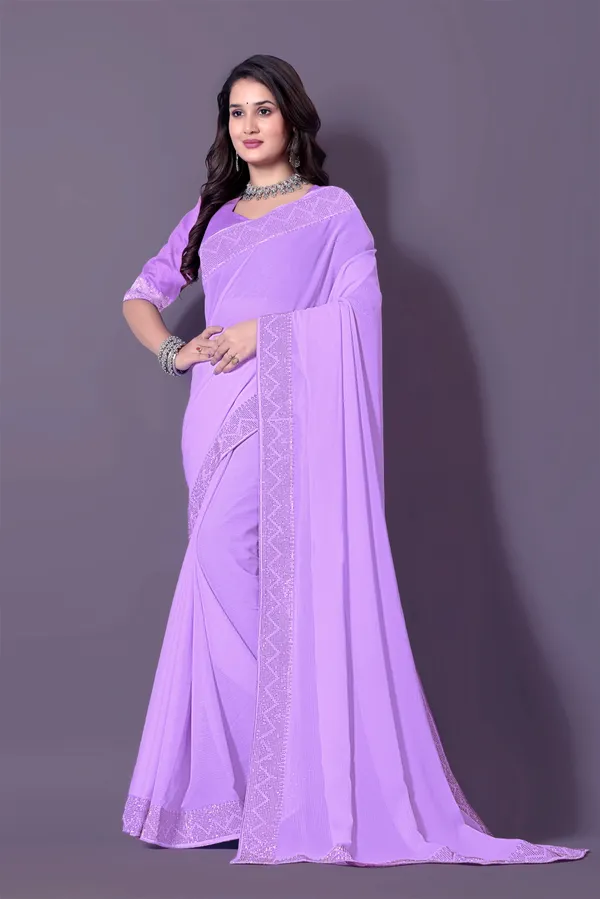 Purple_Georgette_Premium_Embroidered_Saree_With_Matching_Blouse_For_Women