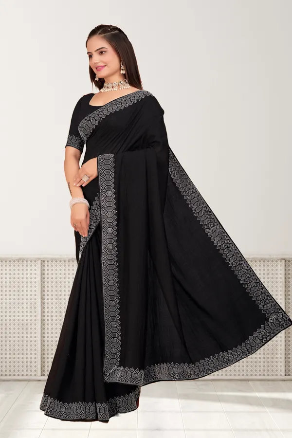 Black_Georgette_Premium_Embroidered_Saree_With_Matching_Blouse_For_Women