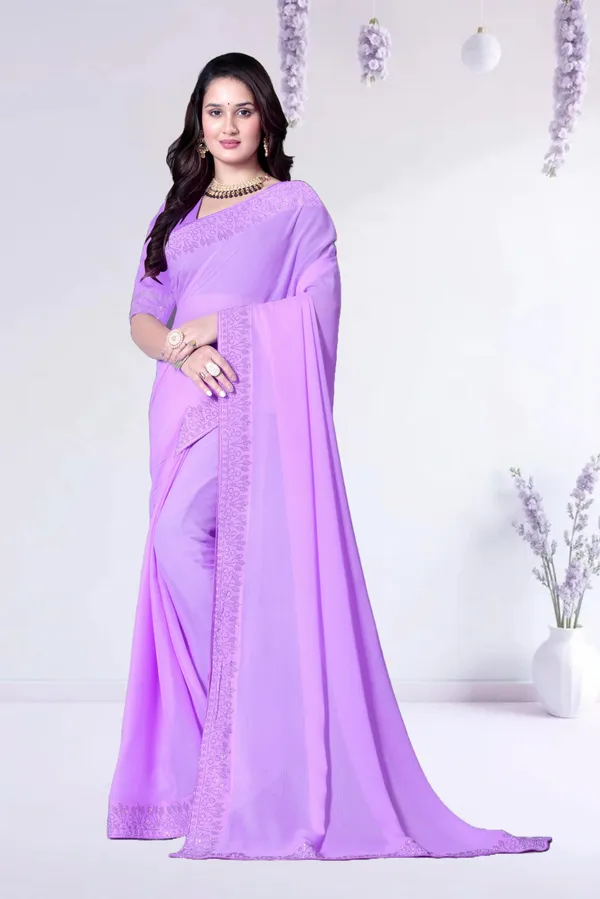 Purple_Georgette_Premium_Embroidered_Saree_With_Matching_Blouse_For_Women