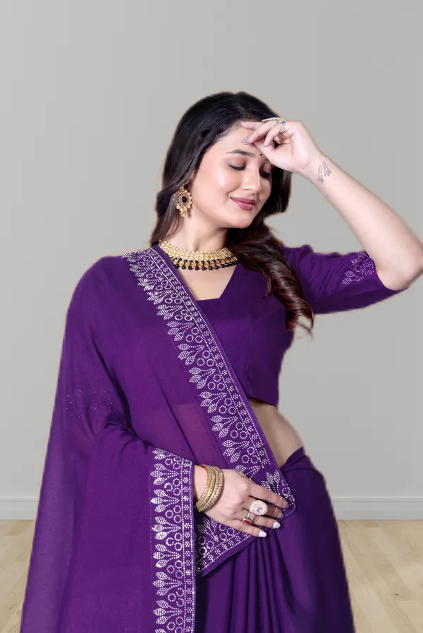 Purple_Georgette_Premium_Embroidered_Saree_With_Matching_Blouse_For_Women