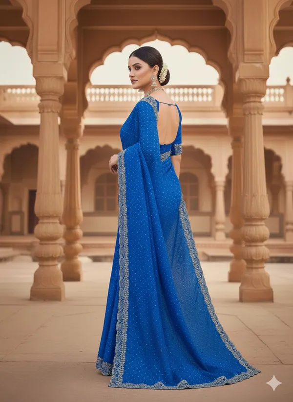 Royal_Blue_Georgette_Premium_Embroidered_Saree_With_Matching_Blouse_For_Women
