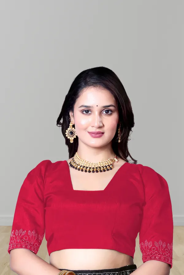 Red_Georgette_Premium_Embroidered_Saree_With_Matching_Blouse_For_Women