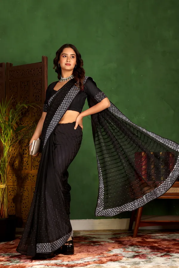 Black_Georgette_Premium_Embroidered_Saree_With_Matching_Blouse_For_Women