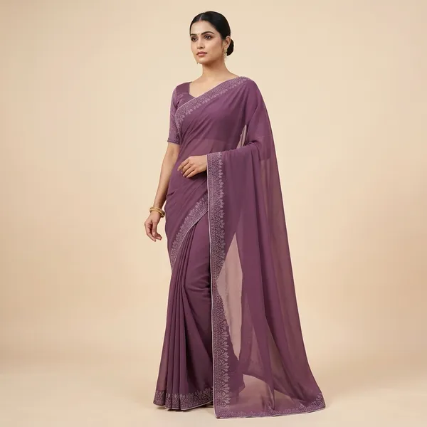 Purple_Georgette_Premium_Embroidered_Saree_With_Matching_Blouse_For_Women