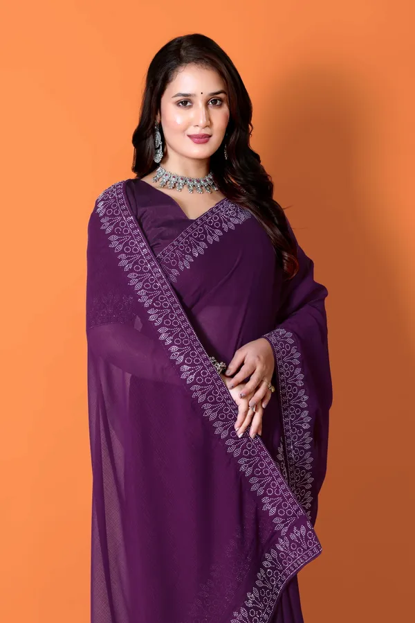 Purple_Georgette_Premium_Embroidered_Saree_With_Matching_Blouse_For_Women
