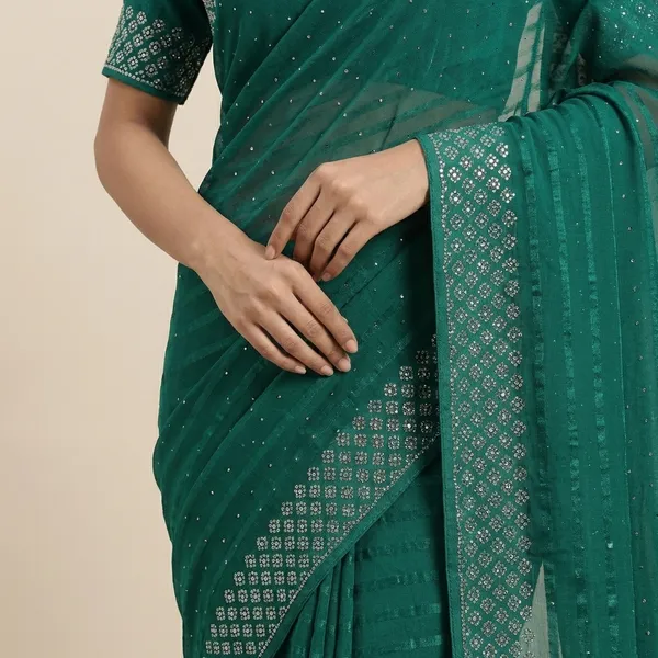 Green_Georgette_Premium_Embroidered_Saree_With_Matching_Blouse_For_Women