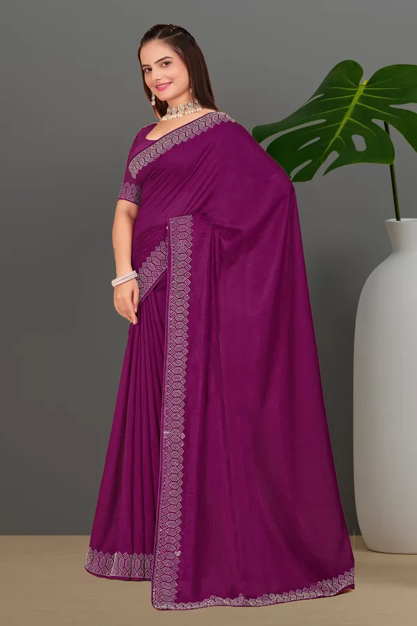 Purple_Georgette_Premium_Embroidered_Saree_With_Matching_Blouse_For_Women