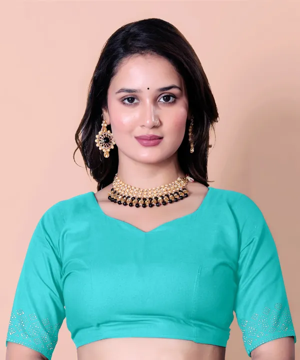 Turquoise_Blue_Georgette_Premium_Embroidered_Saree_With_Matching_Blouse_For_Women