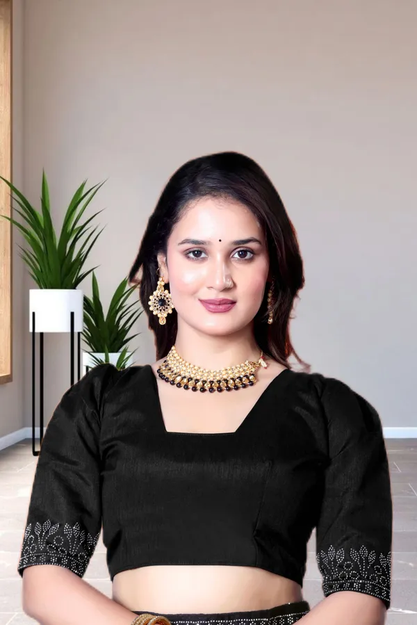Black_Georgette_Premium_Embroidered_Saree_With_Matching_Blouse_For_Women