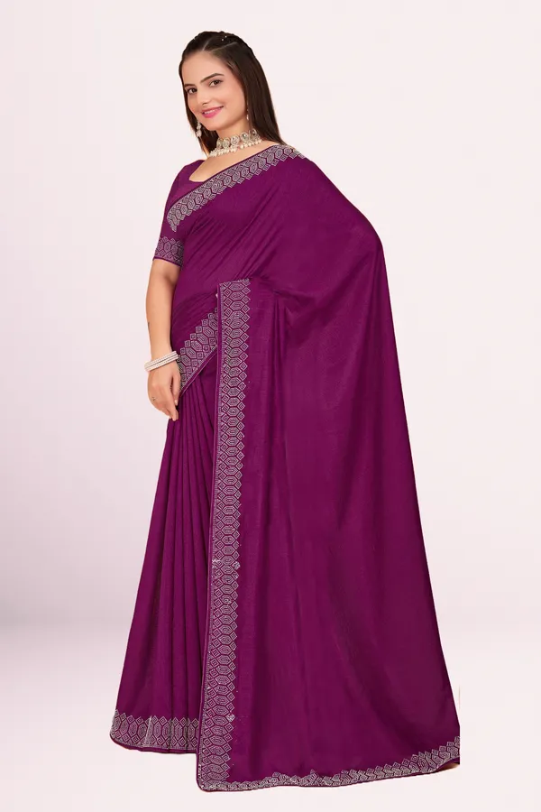 Purple_Georgette_Premium_Embroidered_Saree_With_Matching_Blouse_For_Women