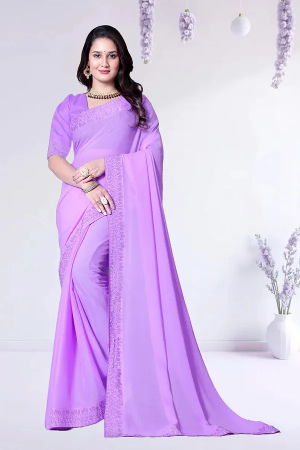 Purple_Georgette_Premium_Embroidered_Saree_With_Matching_Blouse_For_Women
