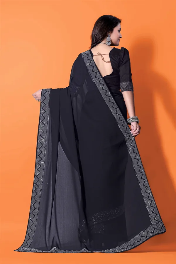 Black_Georgette_Premium_Embroidered_Saree_With_Matching_Blouse_For_Women